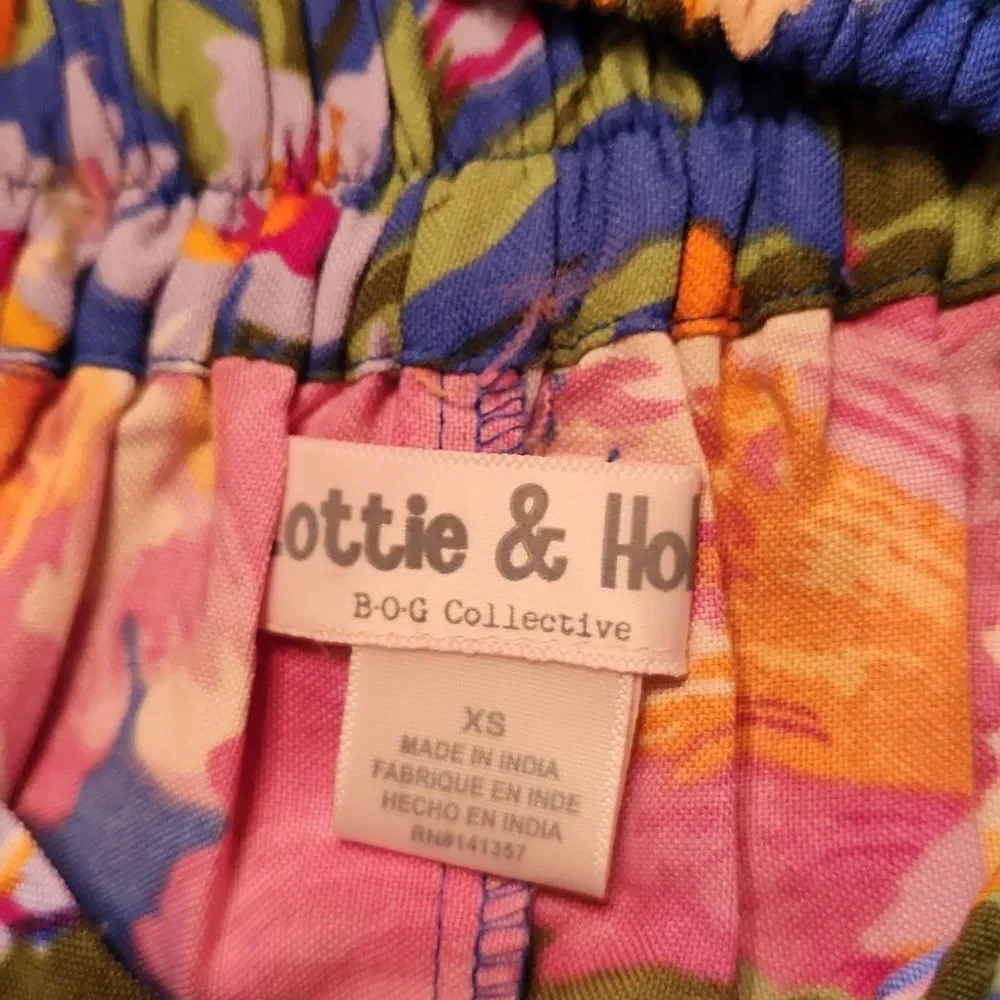 B.O.G Tropical Skort & Halter Crop Top Hawaiian Set, XS, Blue & Pink Floral